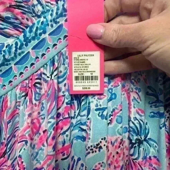 NWT Lilly Pulitzer Sz 10 Serena V-Neck Maxi Item# 10 - Picture 7 of 9